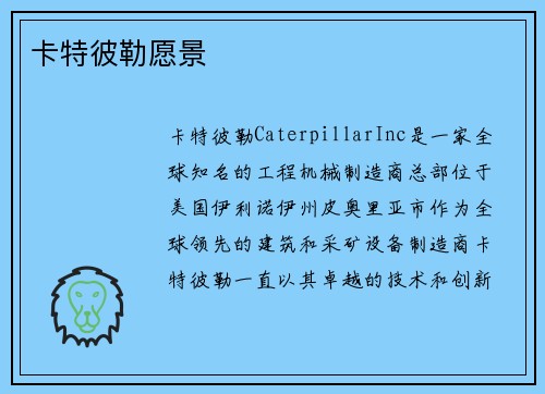 卡特彼勒愿景